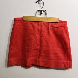 Gap Salmon Zip-Back Mini Skirt